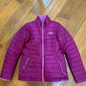 Girls North face reversible jacket